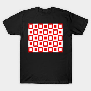 Abstract geometric pattern - red and white. T-Shirt